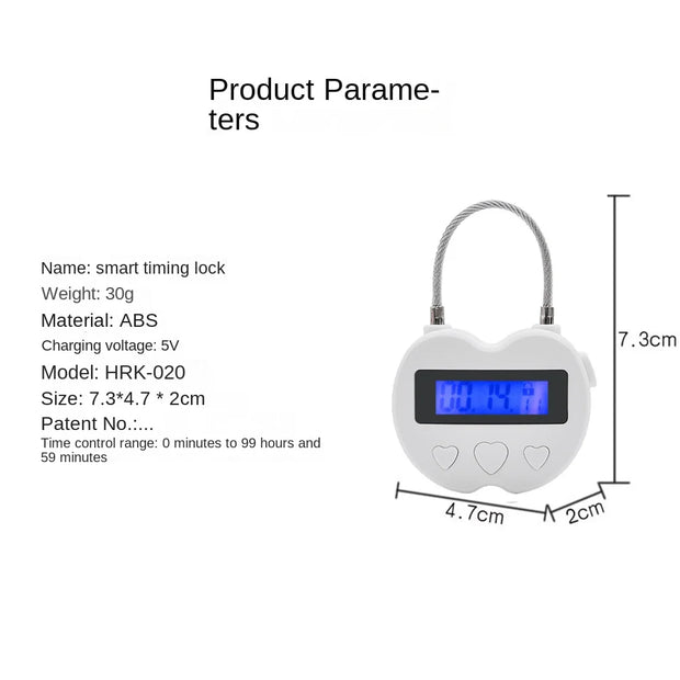 Smart Lcd Rechargeable Temporary Waterproof Electronic USB Timer Padlock