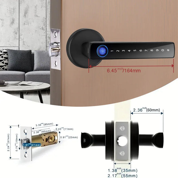 XSDTS Smart Door Lock Handle With Fingerprint Key card Digital Door Lock