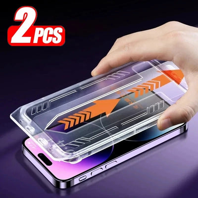 Anti Scratch  2PCS HD Screen Protector Box For iPhone 14ProMax Dust Free Quick Installation