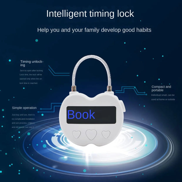 Smart Lcd Rechargeable Temporary Waterproof Electronic USB Timer Padlock