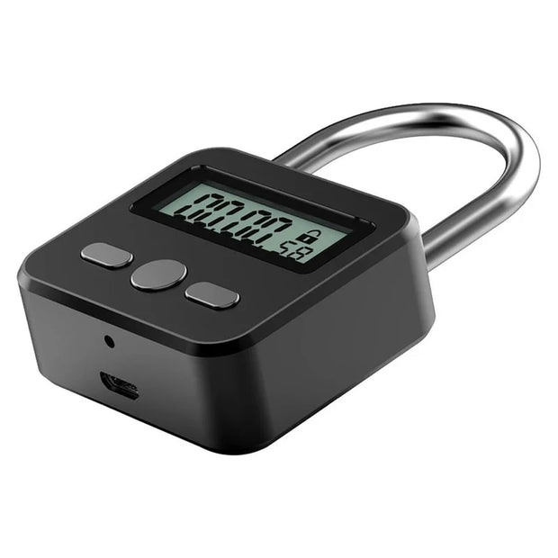 Smart Display Waterproof USB Rechargeable Travel Electronic Temporary Timer Padlock