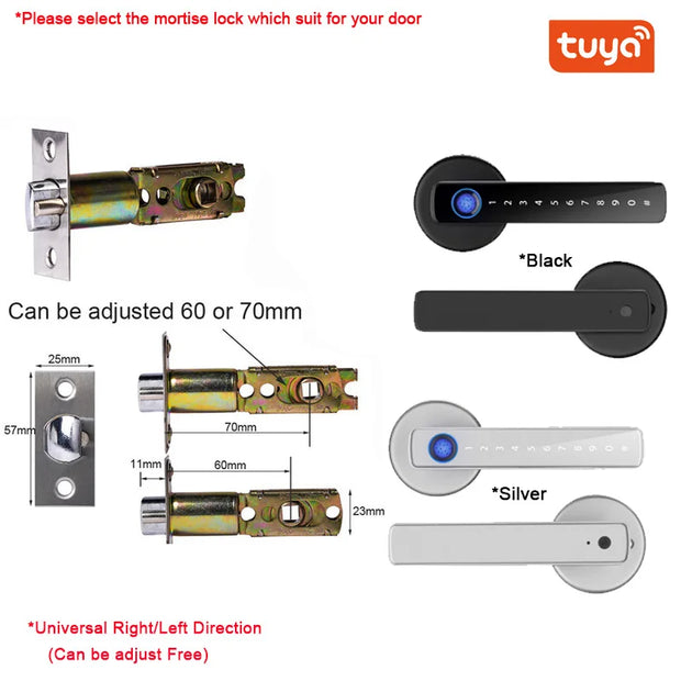 XSDTS Smart Door Lock Handle With Fingerprint Key card Digital Door Lock