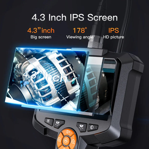Industrial Endoscope Camera 4.3inch IPS Screen IP67 Waterproof HD1080P