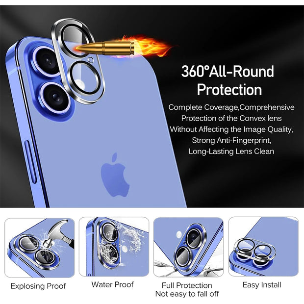 4PCS Camera Lens  Tempered screen Protection Cover for iPhone 16 Plus Pro  Film Phone Accessories