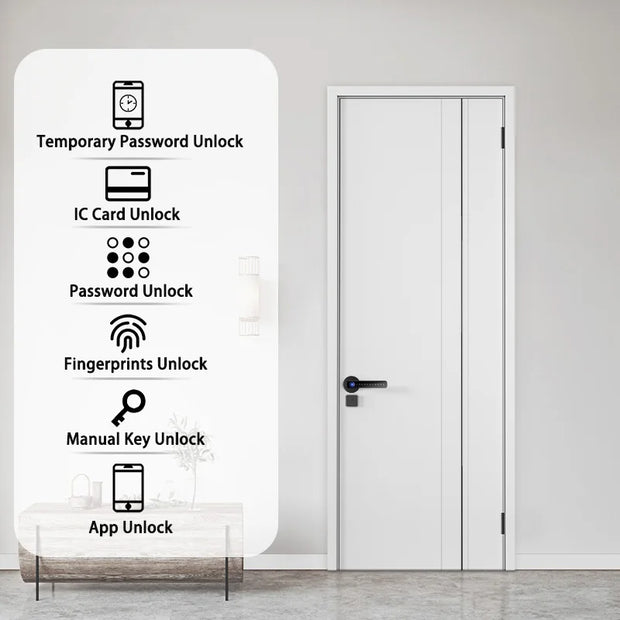 XSDTS Smart Door Lock Handle With Fingerprint Key card Digital Door Lock